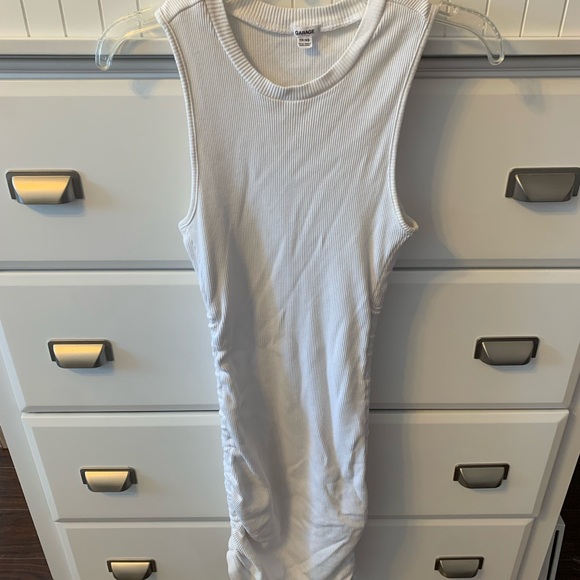 Garage White Ribbed Dress - Picture 1 of 3